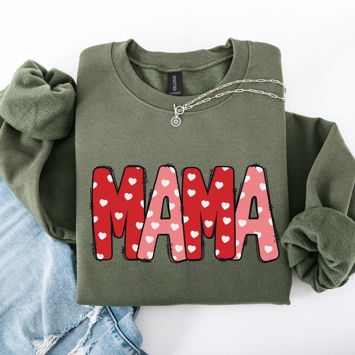 Mama Valentine's Day Hearts Cozy Love You Always Edition For Moms Premium Comfort Sweatshirt