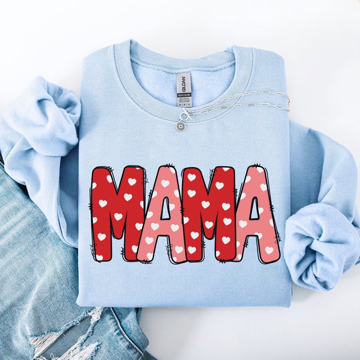 Mama Valentine's Day Hearts Cozy Love You Always Edition For Moms Premium Comfort Sweatshirt