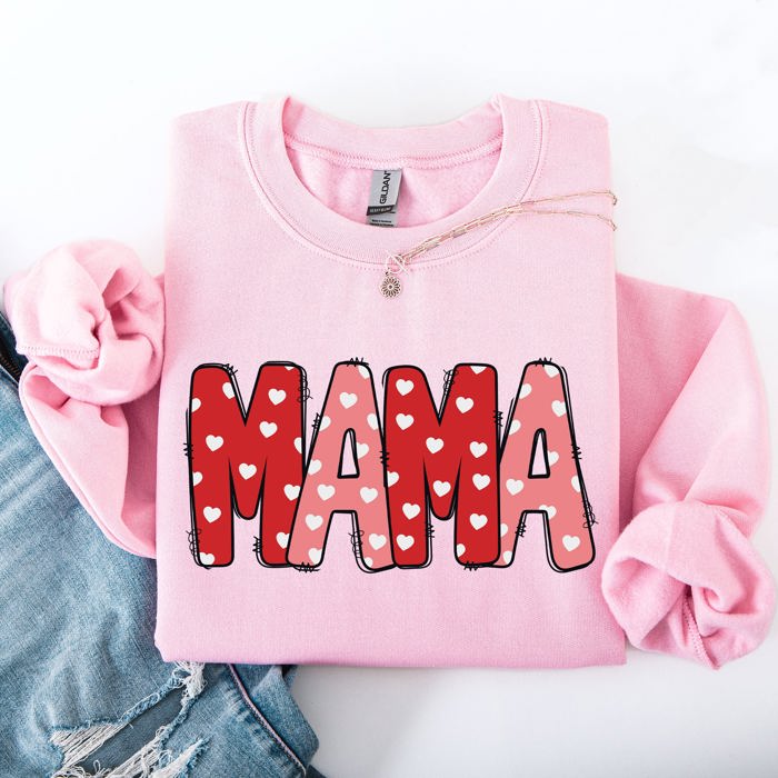 Mama Valentine's Day Hearts Cozy Love You Always Edition For Moms Premium Comfort Sweatshirt