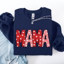 Medium Navy Mama Valentine's Day Hearts Cozy Love You Always Edition For Moms Premium Comfort Sweatshirt