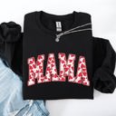 XXL Black Mama Valentine's Day Hearts And Love Celebration For Moms Cozy Comfy Everyday Sweatshirt