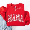 Large Red Mama Valentine's Day Hearts And Love Celebration For Moms Cozy Comfy Everyday Sweatshirt