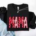 XXL Black Mama Valentine's Day Ribbons Hearts Love Cozy Elegant Classic Fit Statement Sweatshirt