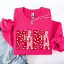 Large Heliconia Bright Pink Mama Valentine's Day Ribbons Hearts Love Cozy Elegant Classic Fit Statement Sweatshirt