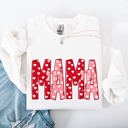 XXL White Mama Valentine's Day Ribbons Hearts Love Cozy Elegant Classic Fit Statement Sweatshirt