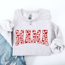 XL Ash Light Gray Mama Valentine's Day Varsity Hearts Love Cozy Fleece Premium Soft Warm Everyday Comfort Sweatshirt
