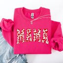 XXL Heliconia Bright Pink Mama Valentine's Day Varsity Hearts Love Cozy Fleece Premium Soft Warm Everyday Comfort Sweatshirt