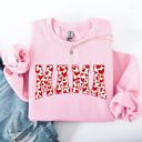 XXXL Light Pink Mama Valentine's Day Varsity Hearts Love Cozy Fleece Premium Soft Warm Everyday Comfort Sweatshirt