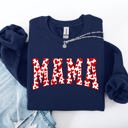 XXL Navy Mama Valentine's Day Varsity Hearts Love Cozy Fleece Premium Soft Warm Everyday Comfort Sweatshirt