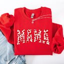 Large Red Mama Valentine's Day Varsity Hearts Love Cozy Fleece Premium Soft Warm Everyday Comfort Sweatshirt