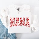 XL White Mama Valentine's Day Varsity Hearts Love Cozy Fleece Premium Soft Warm Everyday Comfort Sweatshirt