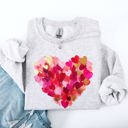 XL Ash Light Gray Painted Heart Valentine's Day Colorful Love Graphic Artwork Design Collection Sweatshirt