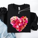 XXL Black Painted Heart Valentine's Day Colorful Love Graphic Artwork Design Collection Sweatshirt