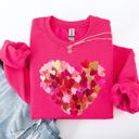 Large Heliconia Bright Pink Painted Heart Valentine's Day Colorful Love Graphic Artwork Design Collection Sweatshirt