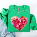 XXXL Irish Bright Green Painted Heart Valentine's Day Colorful Love Graphic Artwork Design Collection Sweatshirt