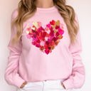 Small Light Pink Painted Heart Valentine's Day Colorful Love Graphic Artwork Design Collection Sweatshirt