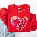 Large Red Painted Heart Valentine's Day Colorful Love Graphic Artwork Design Collection Sweatshirt