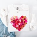 XXXL White Painted Heart Valentine's Day Colorful Love Graphic Artwork Design Collection Sweatshirt
