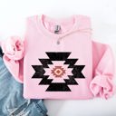 XL Light Pink Retro Aztec Western Country Cowboy Desert Scene Inspired Outfit For Adventurous Spirits Sweatshirt