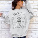 XL Ash Light Gray Single Babes Cocktail Club Positivity Self Love Cozy Fleece Soft Everyday Wear Sweatshirt