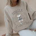 XXL Sand Single Babes Cocktail Club Positivity Self Love Cozy Fleece Soft Everyday Wear Sweatshirt