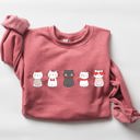  Valentine's Cat Cute Kawaii Love Heart Illustration With Cozy Fleece Theme For Lovers Sweatshirt
