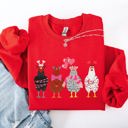 XXL Red Valentine's Chickens Love Hearts Whimsical Farmhouse Cozy Design For Farm Lovers Sweatshirt