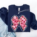 XL Navy Valentine's Day Affirmations Loved Enough Worthy Positivity Ribbon Love Heart Sweatshirt