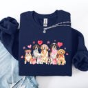  Valentine's Dogs Hearts Love Animal Lovers Plush Ultra Cozy For Pet Owners Sweatshirt