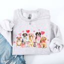 XL Ash Light Gray Valentine's Dogs Hearts Love Animal Lovers Plush Ultra Cozy For Pet Owners Sweatshirt