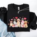 Large Black Valentine's Dogs Hearts Love Animal Lovers Plush Ultra Cozy For Pet Owners Sweatshirt