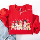 XXL Red Valentine's Dogs Hearts Love Animal Lovers Plush Ultra Cozy For Pet Owners Sweatshirt