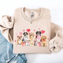 Small Sand Valentine's Dogs Hearts Love Animal Lovers Plush Ultra Cozy For Pet Owners Sweatshirt