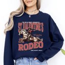 Large Navy Valentine's Rodeo Love Cowboy Western Signature Style Collection Deluxe Edition Sweatshirt