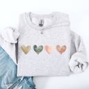 Large Ash Light Gray Watercolor Hearts Valentine's Day Love Minimalist Graphic Print Cozy Warmth Sweatshirt