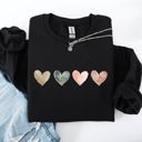 Large Black Watercolor Hearts Valentine's Day Love Minimalist Graphic Print Cozy Warmth Sweatshirt