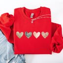 Small Red Watercolor Hearts Valentine's Day Love Minimalist Graphic Print Cozy Warmth Sweatshirt