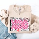  XOXO Valentine's Day Dalmatian Print Love Hearts Chic Cozy Fleece Wearable Artwork Sweatshirt