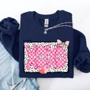  XOXO Valentine's Day Dalmatian Print Love Hearts Chic Cozy Fleece Wearable Artwork Sweatshirt