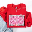 Small Red XOXO Valentine's Day Dalmatian Print Love Hearts Chic Cozy Fleece Wearable Artwork Sweatshirt