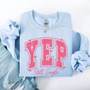 XXXL Light Blue Yep Still Single Funny Valentine's Day Love Single Hearts Graphic Cozy Sweatshirt