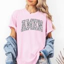 Small Blossom Light Pink Amen Dalmatian Print Christian Jesus Gospel Faith Saved Inspirational Religious Apparel Comfort Colors Tee