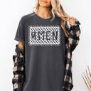 Small Pepper Dark Gray Amen, Trust In The Lord Checkered Christian Jesus Gospel Faith Saved Comfort Colors Tee