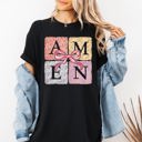  Colorful Floral Amen Ribbon Coquette Christian Jesus Gospel Faith Saved Comfort Colors Tee