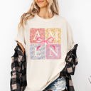 XXXL Ivory Cream Colorful Floral Amen Ribbon Coquette Christian Jesus Gospel Faith Saved Comfort Colors Tee