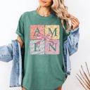XXXL Light Green Colorful Floral Amen Ribbon Coquette Christian Jesus Gospel Faith Saved Comfort Colors Tee