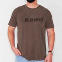 XL Espresso Brown He Is Risen Matthew Christian Jesus Gospel Faith Saved Bible Verse Comfort Colors Tee