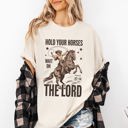 XL Ivory Cream Hold Your Horses, Wait On The Lord, Christian, Jesus, Gospel, Faith, Saved Comfort Colors Tee