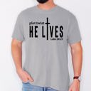 Small Granite Plot Twist He Lives Christian Jesus Gospel Faith Saved Inspirational Message Comfort Colors Tee