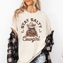 XXXL Ivory Cream Stay Salty Cowgirl Country Western Christian Jesus Gospel Faith Saved Comfort Colors Tee